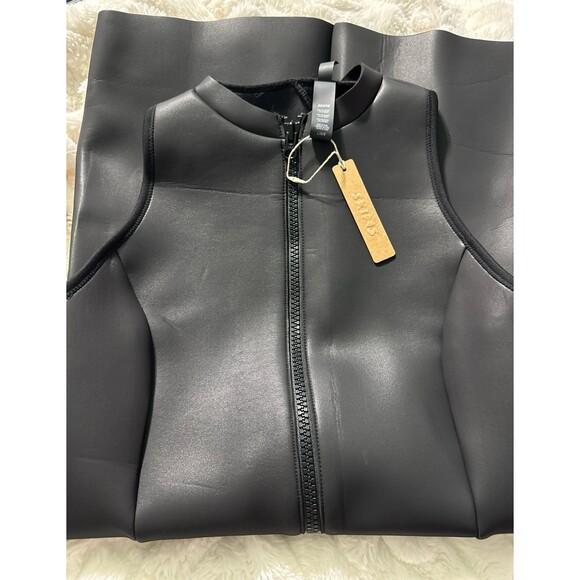 NWT Skims Rubberized Scuba Swim Mock Neck Dress in Onyx - Picture 1 of 7